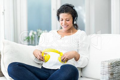 Happy woman with headphones