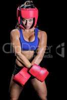 Portrait of fit female boxer