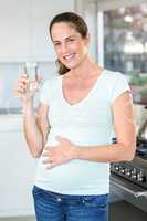 Portrait of happy woman with water