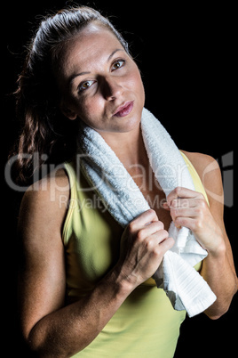 Portrait of athlete with towel around neck
