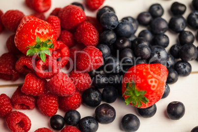 Fresh berries in close up