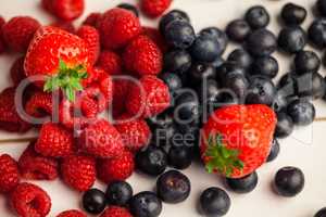 Fresh berries in close up