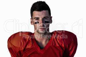 Portrait of focused rugby player