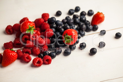 Fresh berries in close up