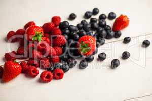 Fresh berries in close up