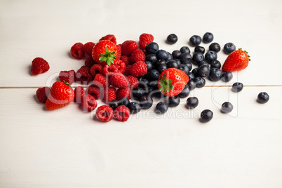 Fresh berries in close up