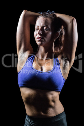 Woman relaxing with eyes closed