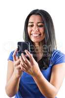 Cute woman using her smartphone