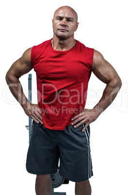 Portrait of bodybuilder with hands on hip