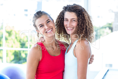 Portrait of women smiling