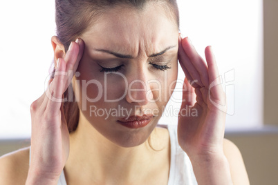 Woman having headache