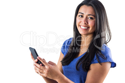 Cute woman using her smartphone