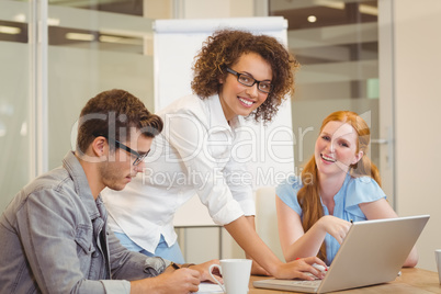 Businesswomen with male colleague