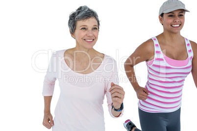 Happy fit women jogging Happy fit women jogging