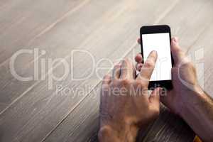 Cropped image of person using smartphone