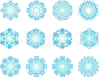 Twelve Circle Snowflakes