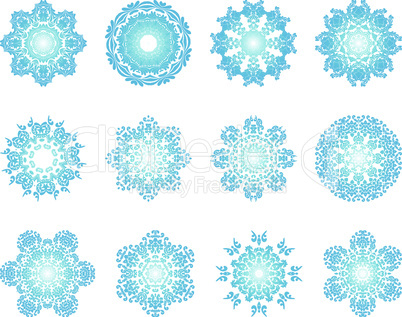 Twelve Circle Snowflakes