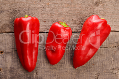 Three red paprika