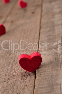 Red wooden heart shape