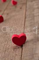 Red wooden heart shape