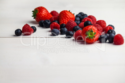 Fresh berries in close up