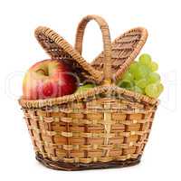 Wicker basket with fruits