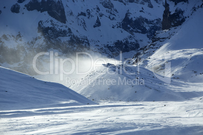 Snowy mountain landscape in Iceland