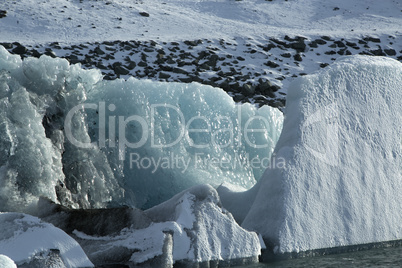 Ice blocks at glacier lagoon Jokulsarlon, Iceland