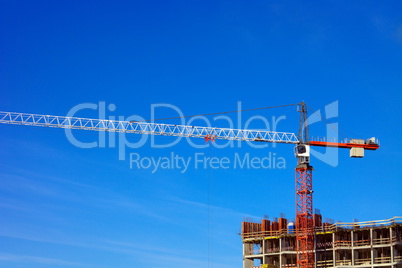 Crane Tower on Sky Background