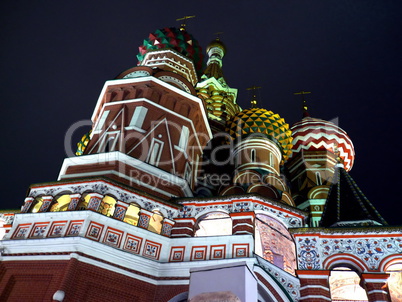 blessed Basil cathedral at night