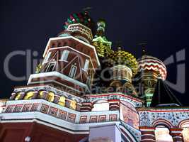 blessed Basil cathedral at night