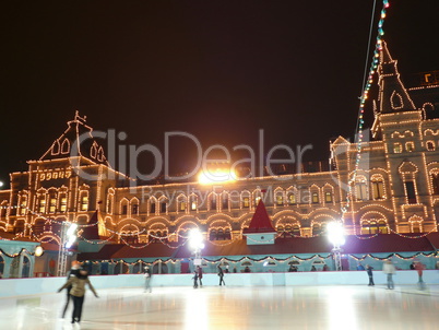 skating-rink on red square in moscow