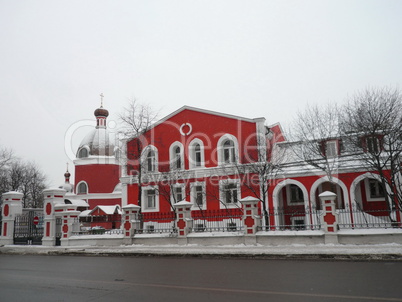church at winter snowfall