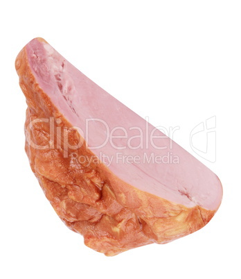 Piece of Boiled and Smoked Meat Isolated