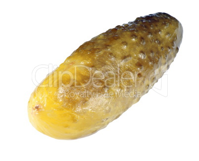 salted cucumber on white background