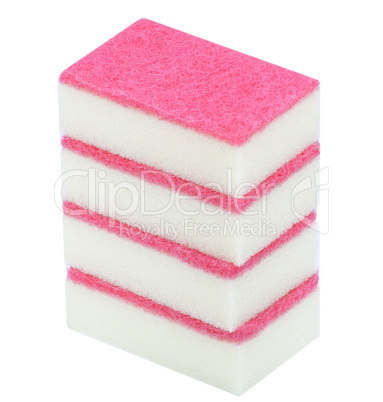 four foam rubber  sponge isolated