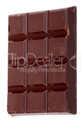 bar of  brown chocolate isolated