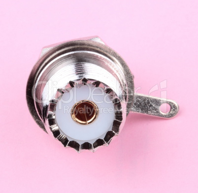 Radio Connector on Pink Background