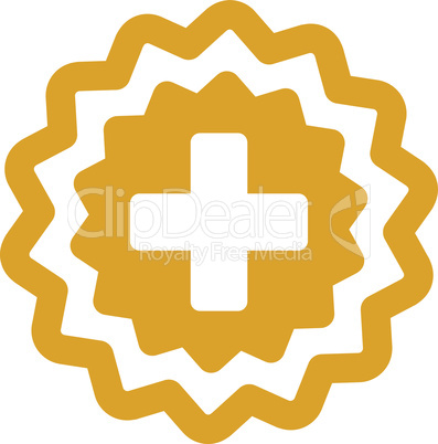 Yellow--medical cross stamp.eps