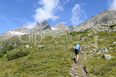 Aufstieg zu den Mutterberger Seen, Stubaier Alpen