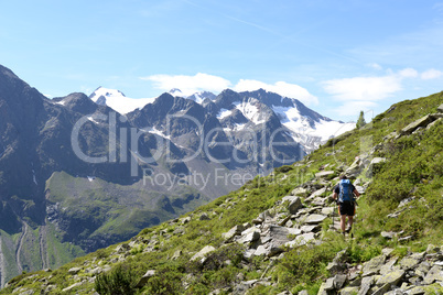 Aufstieg zu den Mutterberger Seen, Stubaier Alpen