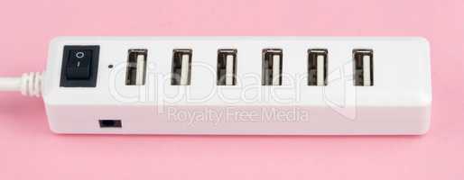 Usb Hub on Pink Background