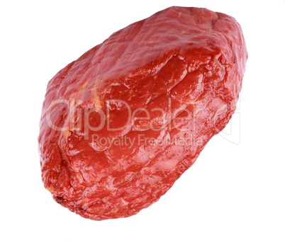 Piece of Boiled and Smoked Meat Isolated