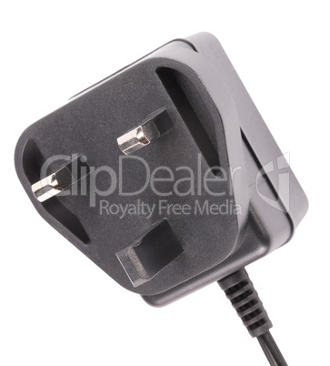 UK Outlet Plug with Cord Isolated