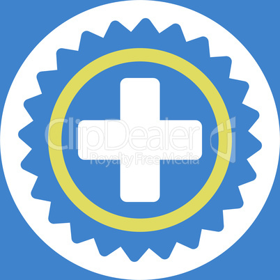 bg-Blue Bicolor Yellow-White--medical stamp.eps