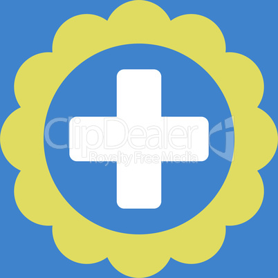 bg-Blue Bicolor Yellow-White--medical sticker.eps