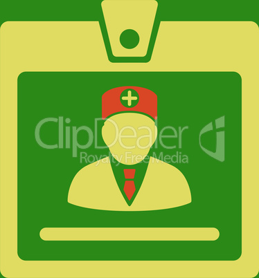 bg-Green Bicolor Orange-Yellow--doctor badge.eps