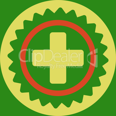 bg-Green Bicolor Orange-Yellow--medical stamp.eps