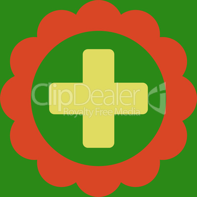 bg-Green Bicolor Orange-Yellow--medical sticker.eps