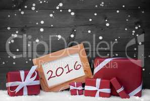 Red Gray Christmas Decoration, Gifts, Snow, 2016, Snowflakes